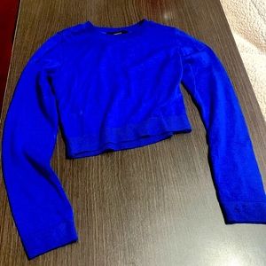 Long sleeve Royal Blue Crop Top